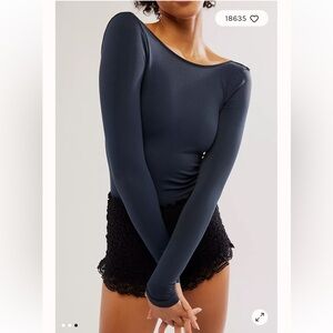 Free People Low Back Seamless Longsleeve